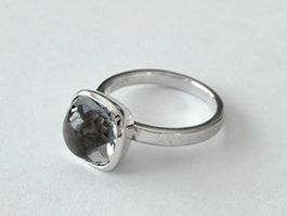 Modernes Design Silber Ring 925 mit Bergkristall  - NEU