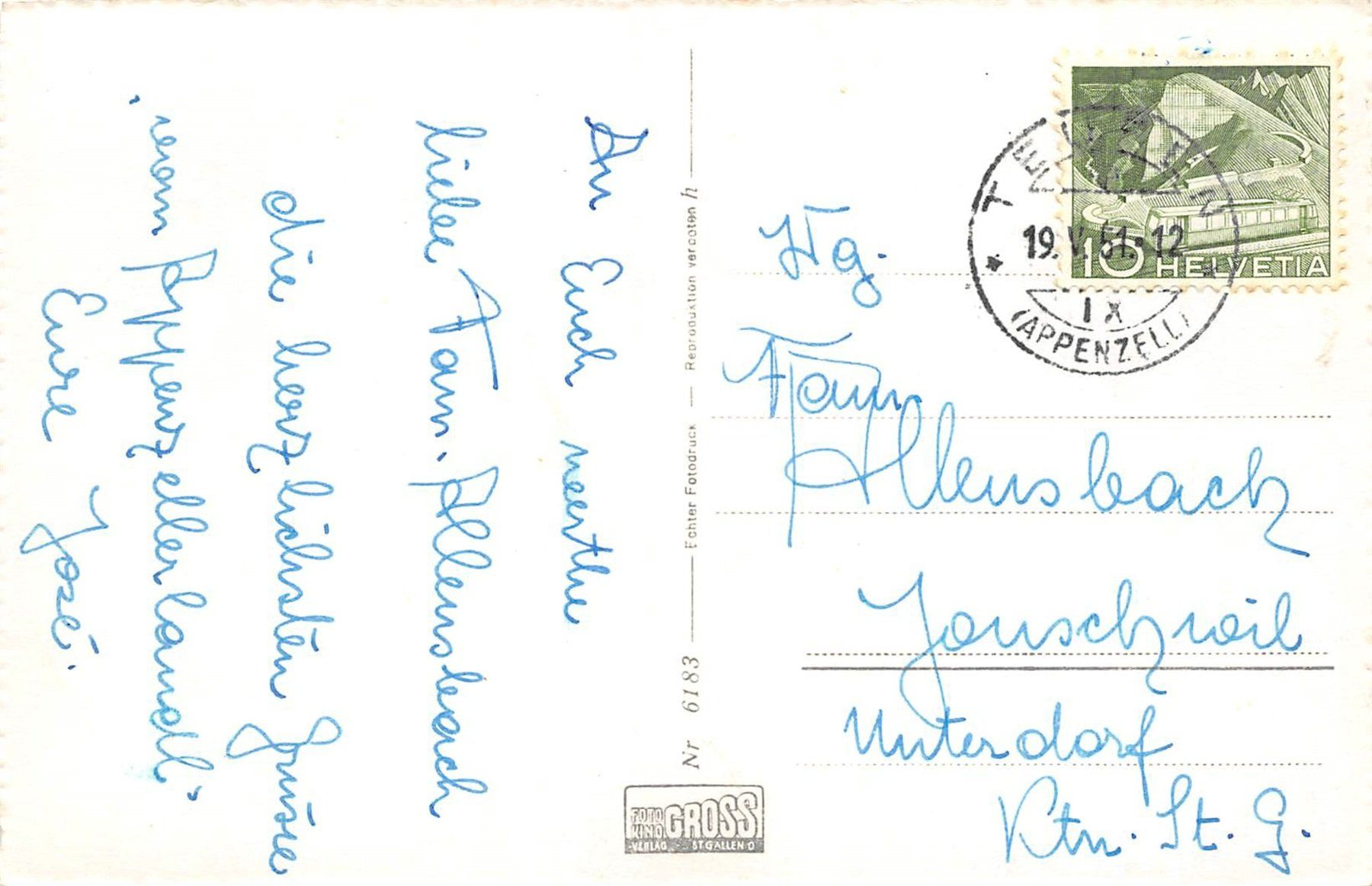 Cartoline postali: Teufen, Kinderheilstätte Bad Sonder – Usato da Ottikon b.Kemptth. venduto da Neptun1974 1