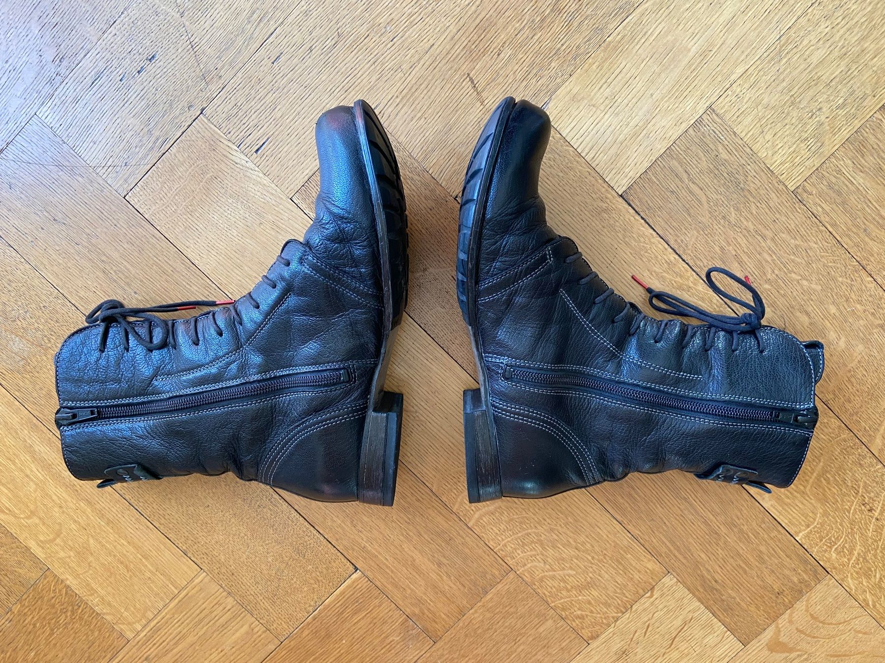 Think Damenschuhe: Bottes "Think!" en cuir avec fermeture éclair et lacets - 37 – Gebraucht aus Lausanne von maintenant 4