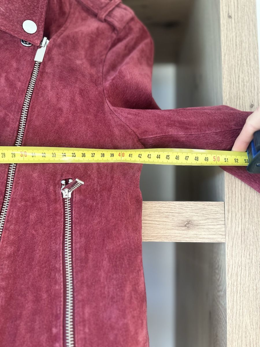 Mango Jacken: Mango Suede Biker Jacket, Size S, Bordeaux Red, Autumn! – Gebraucht aus La Croix (Lutry) von secondhandZara 4
