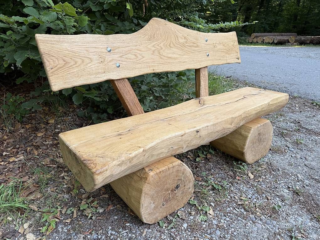 Bänke: Sitzbank Eiche massiv bis 2.4m lang – Neu (gemäss Beschreibung) aus Wallisellen von CH-Holz-CH 3