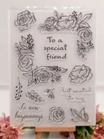 Silikonstempel Nr.561, Blumen und Texte
