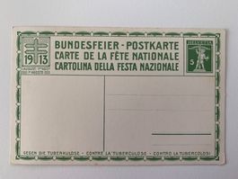 Bundesfeier-Postkarte von 1913 blanco, wie neu.