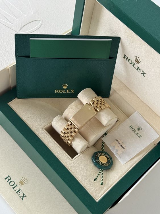 Rolex Orologi: Rolex Datejust Full Gold mit Garantie, Full set Top Zustand – Nuovo e nell'imballaggio originale da Schaffhausen venduto da kim-kardashian 3