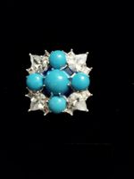 S. Silber Saphir Türkis Ring gr 8 Neu. sale ohne MoneyGuard