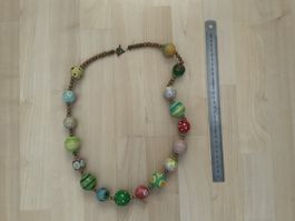 Damenhalskette Holz Handbemalen