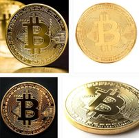 Bitcoin Münze Gold, Hochglanz, Durchmesser 4 cm