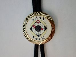 Bolo Tie Western Krawatte Cowboy Schützen SZAV KREIS 12 Gold