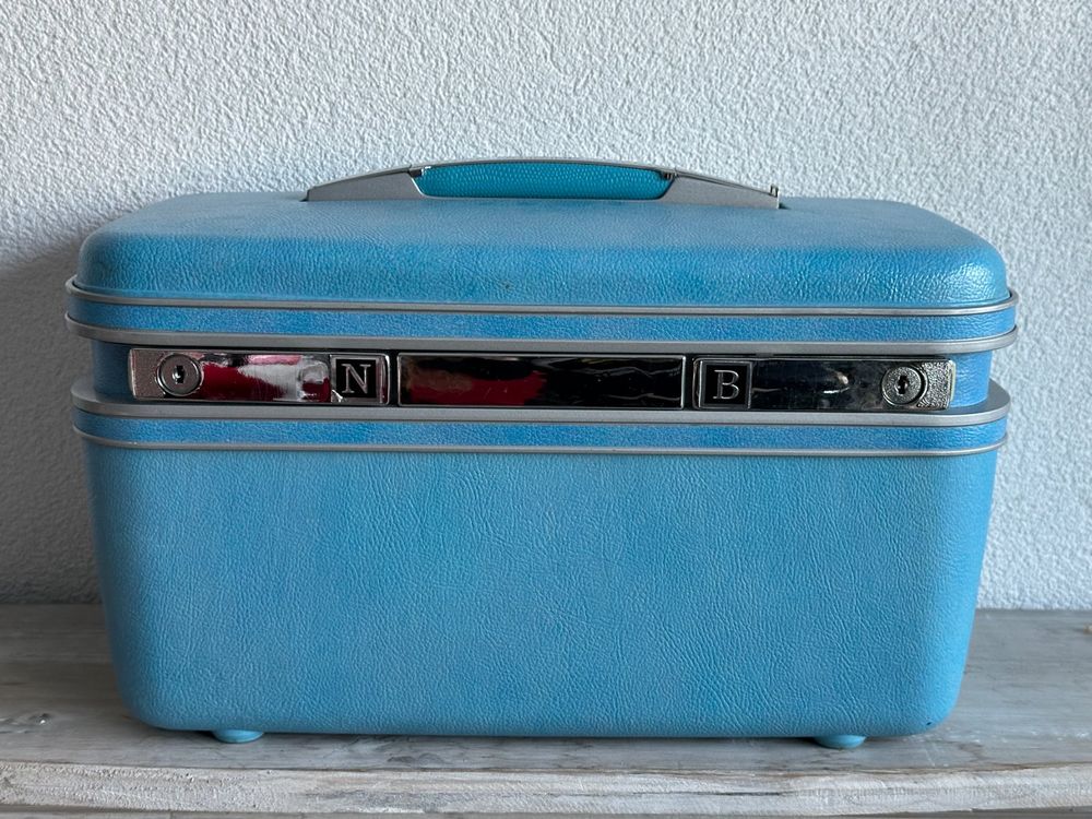 Valise Vintage SAMSONITE Bleu Turquoise – Fabriquée En France – Occasion