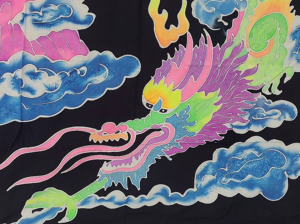 GOA Tuch Drachen, neon Leuchtfarbig, Gr. 160 x 110cm (Gebraucht) in ...