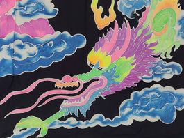 GOA Tuch Drachen, neon Leuchtfarbig, Gr. 160 x 110cm