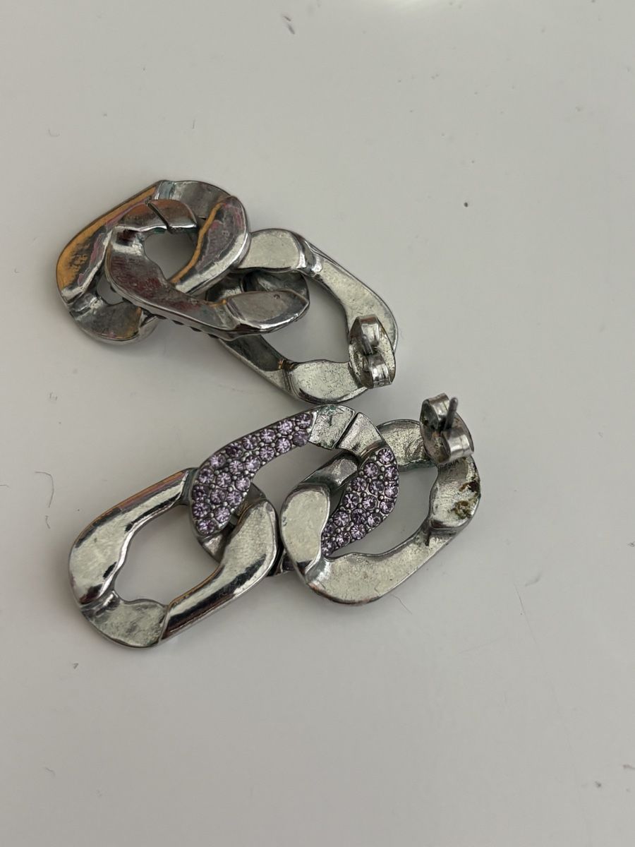 Orecchini pendenti & Orecchini a lobo: Shiny Statement Link Earrings with Purple Crystals - Great C – Usato da Montreux venduto da m.mlkstn 1