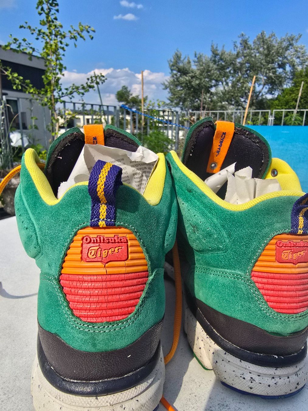 Onitsuka Herrenschuhe: Grüne Onitsuka Tiger, hohe Sneaker, Grösse 44 – Gebraucht aus Zürich von Tcrush 1