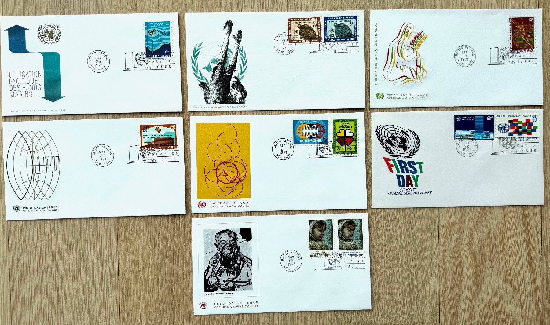 Alle Briefmarken: FDC United Nations New York 1971 – Gebraucht aus Zürich von Marfe1