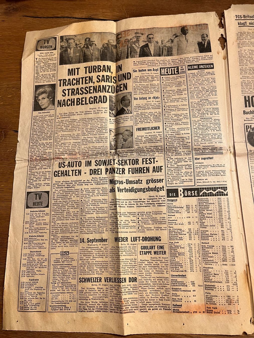 Zeitschriften & Magazine: Blick Tageszeitung 31.August 1961 – Gebraucht aus Spiez von _silvio_99 1