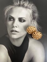 Vintage Trifari Basket Weave Clip-Ohrringe vergoldet