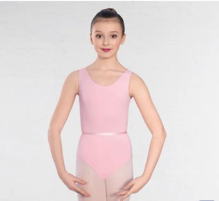 Neuer rosafarbener Ballettbody Gr. 98-104 mit Gürtel für RAD