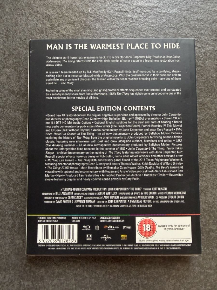 Tutti i DVDs: The Thing Blu-ray Arrow Video – Nuovo (secondo la descrizione) da Zürich venduto da cENS0R 1