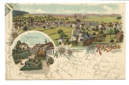 Gruss aus Kirchberg (SG) Dorfpartie Hauptstrasse  Litho 1900