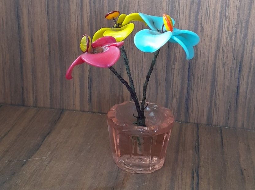 Statuette: Glasblumen Strauss antik – Usato da Mörschwil venduto da antiksalon 3