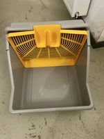 Bac à litière pour chat avec pelle/tamis – gris et jaune