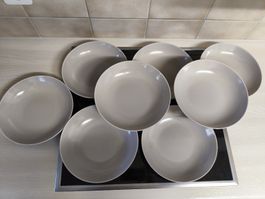 8 Suppenteller Ikea Färgklar grau 23 cm NEU