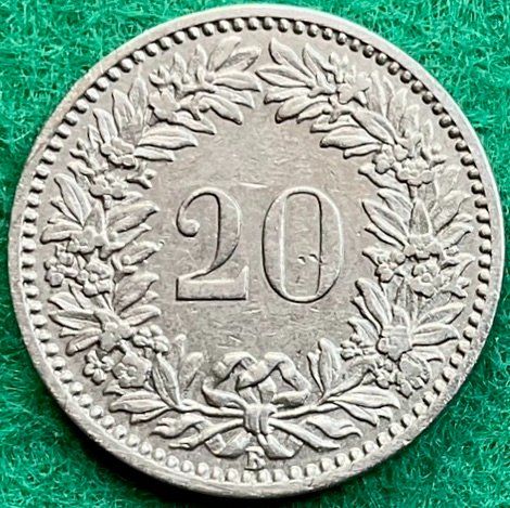 Alle Münzen: Pièce de 20 ct suisse 1911 – Gebraucht aus Plan-les-Ouates von gab_cgf6 1
