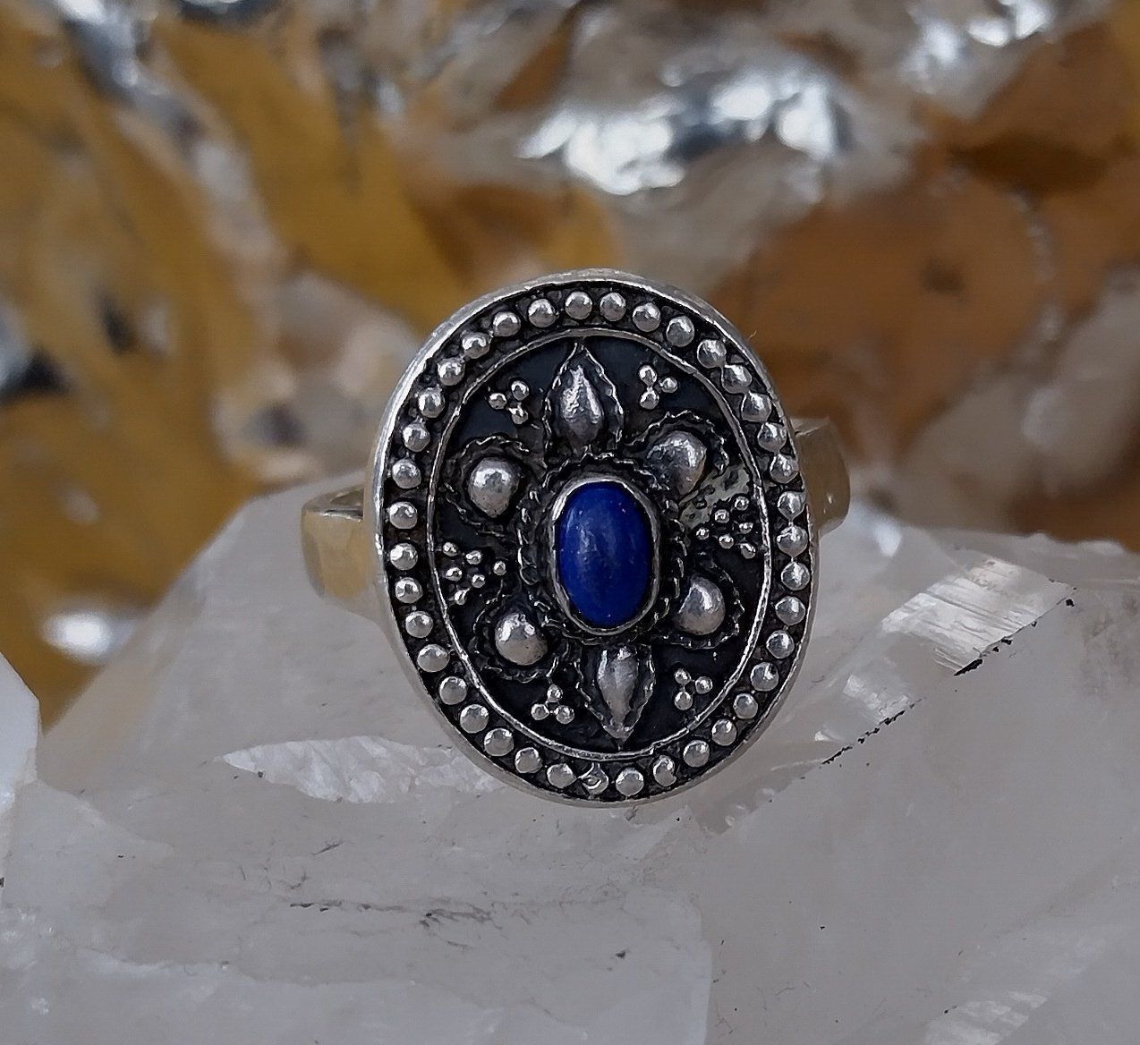 Ringe: SILBER RING 925 MIT LAPISLAZULI – Gebraucht aus Romanshorn von BoutiqueA