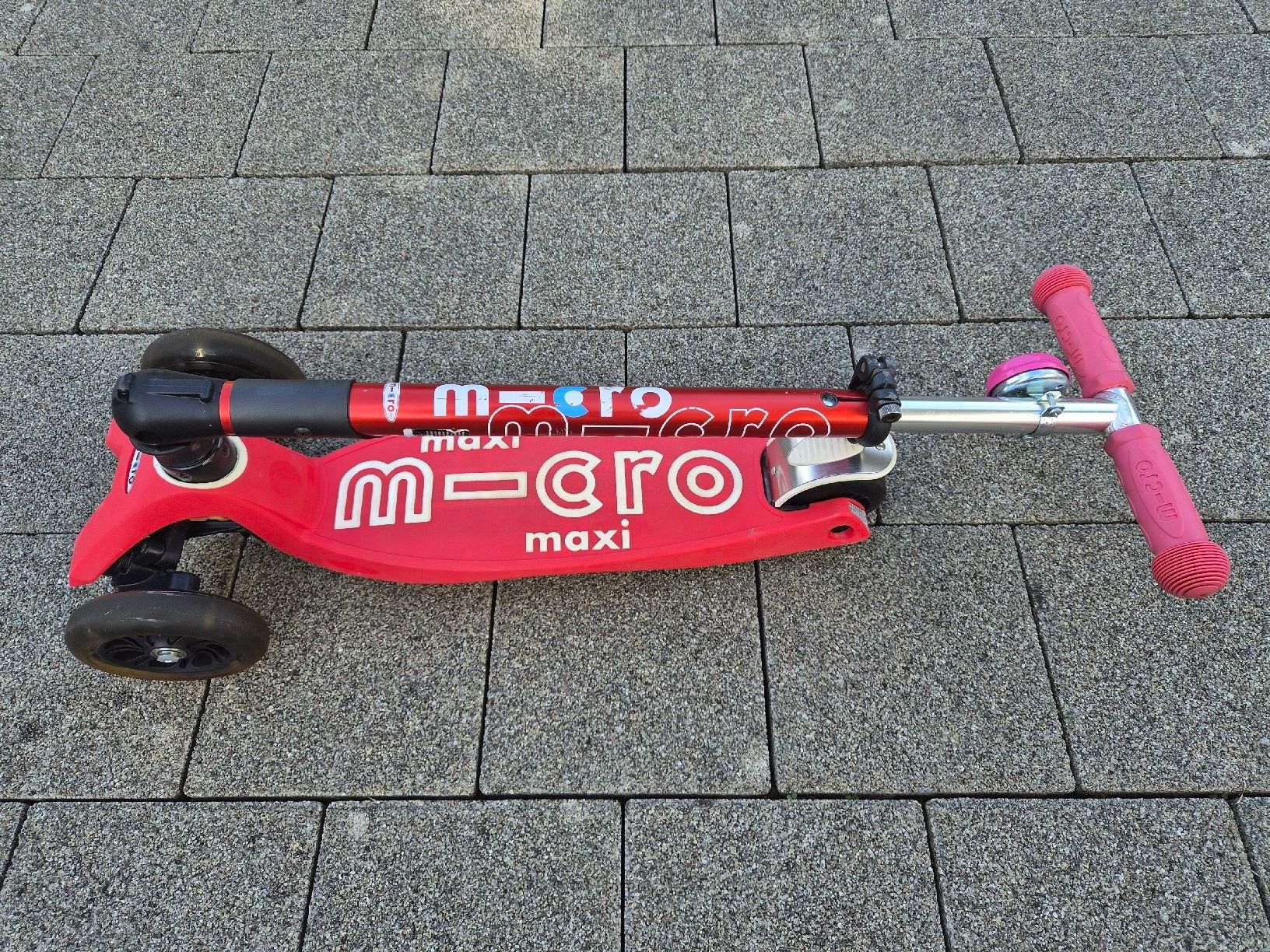 Micro Kickboard: Trottinett "Maxi Micro Deluxe Foldable LED Red" gebraucht – Usato da Oberentfelden venduto da Jigibau 4
