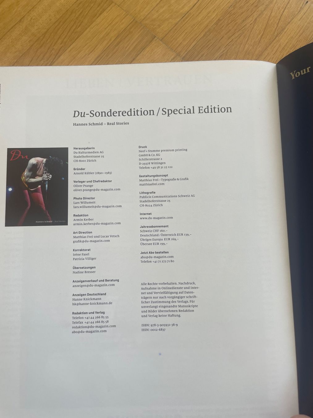 Riviste & Magazine: DU Zeitschrift, Sonderedition, 2013, Hannes Schmid – Usato da Zürich venduto da Chrigelvelo 2
