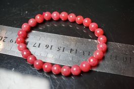 Gel-Rhodonit   Rot Top Qualität  7-8mm Kugel  Armband