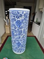 Blaue Vintage Vase, Blumenvase, Übertopf, Keramik, riss