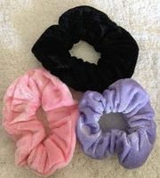 3er set Haargummi Haarmuffe zopfhalter rosa lila schwarz