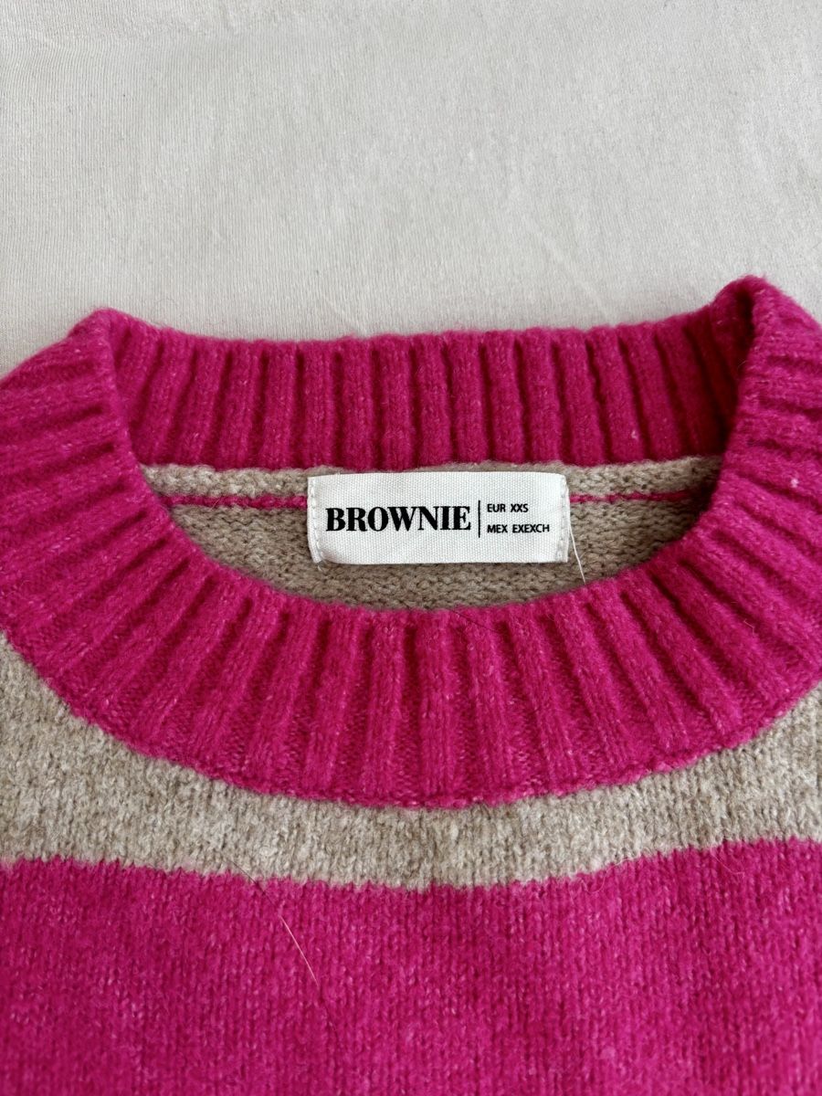 Maglioni & Felpe: Brauner/Pinker Streifenpulli von Brownie, Gr. XXS – Nuovo (secondo la descrizione) da Zürich venduto da nowaistplease 1