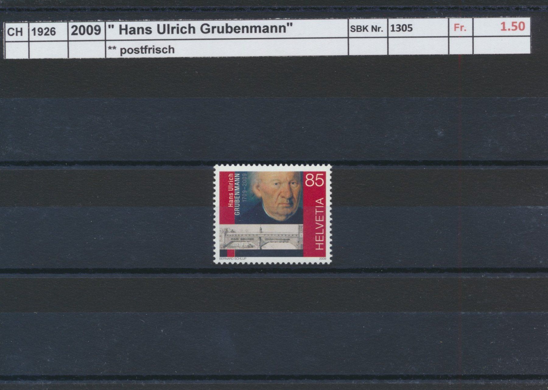 Alle Briefmarken: 2009 "Hans Ulrich Grubenmann", ** postfrisch – Neu (gemäss Beschreibung) aus Winterthur von Zupogeru
