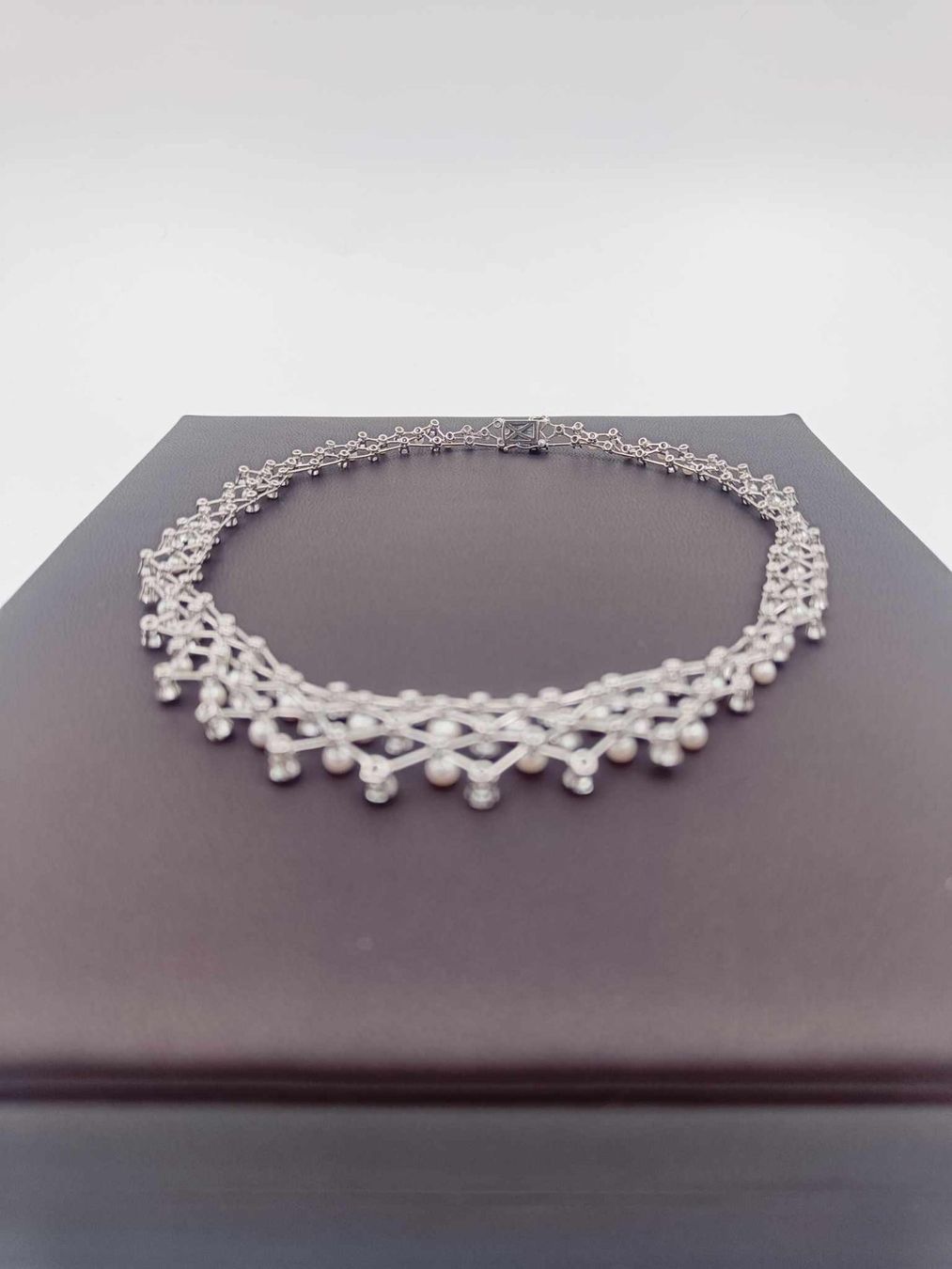 Catenine: PERLEN DIAMANT COLLIER IN 950 PLATIN – Usato da Luzern venduto da EdiGem 7