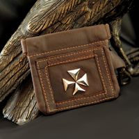 Slim Wallet aus geöltem Rindsleder mit Schnappverschluss