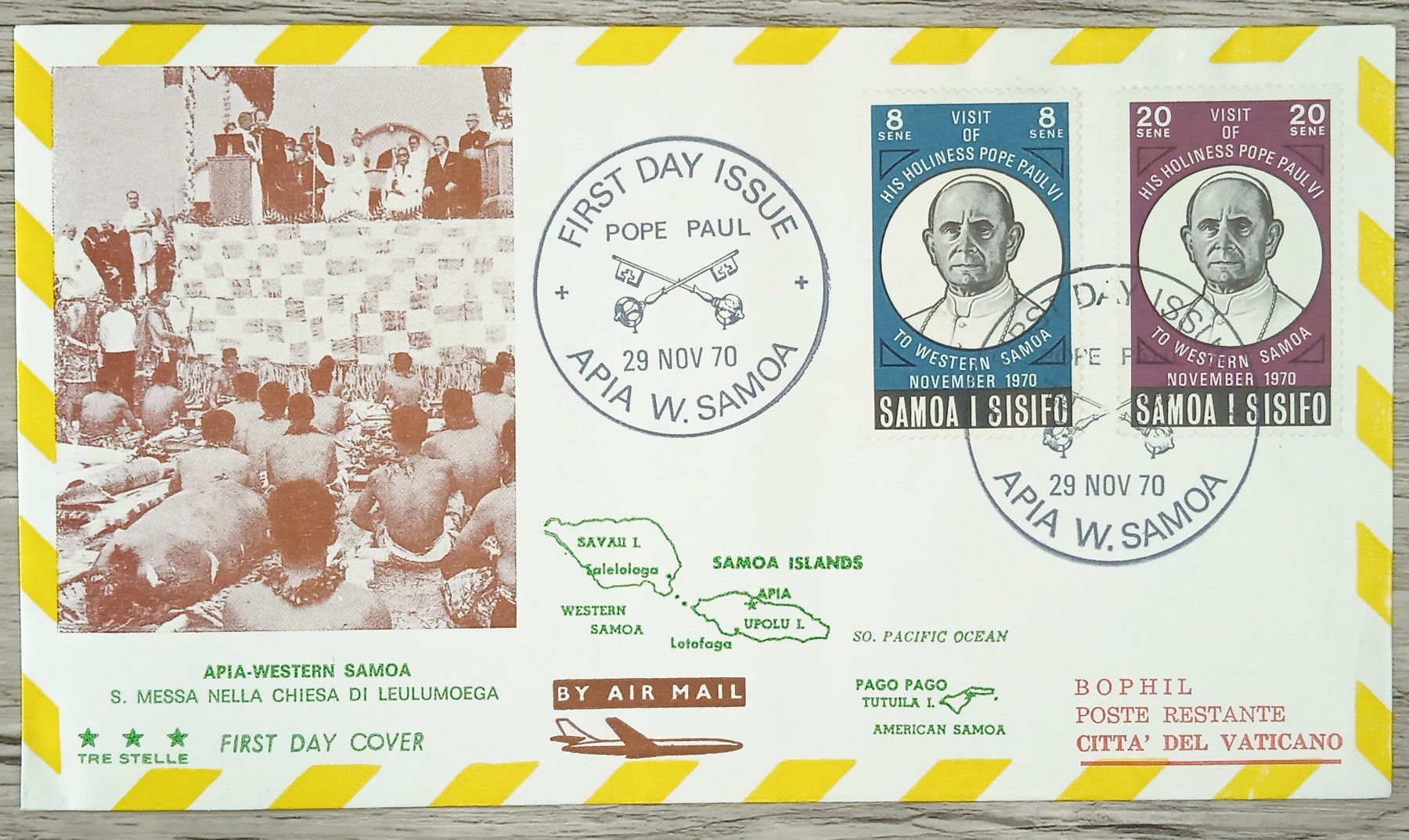 Alle Briefmarken: TR13 Enveloppe + Timbre Samoa 1970 – Gebraucht aus Cousset von Patrick_Collections