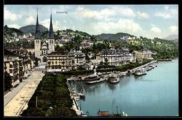 Luzern, Nationalquai aus der Vogelschau