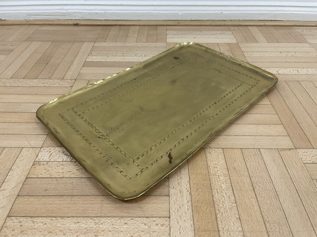 Piatti di portata: Handmade Messing Tablett vintage Serviertablett brass tray – Usato da Zürich venduto da Vintagewiesel 1
