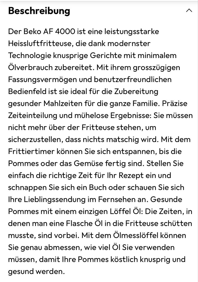Beko Elettrodomestici da cucina: Beko Heissluftfriteuse AF4000 – Usato da Basel venduto da NiNi101 3
