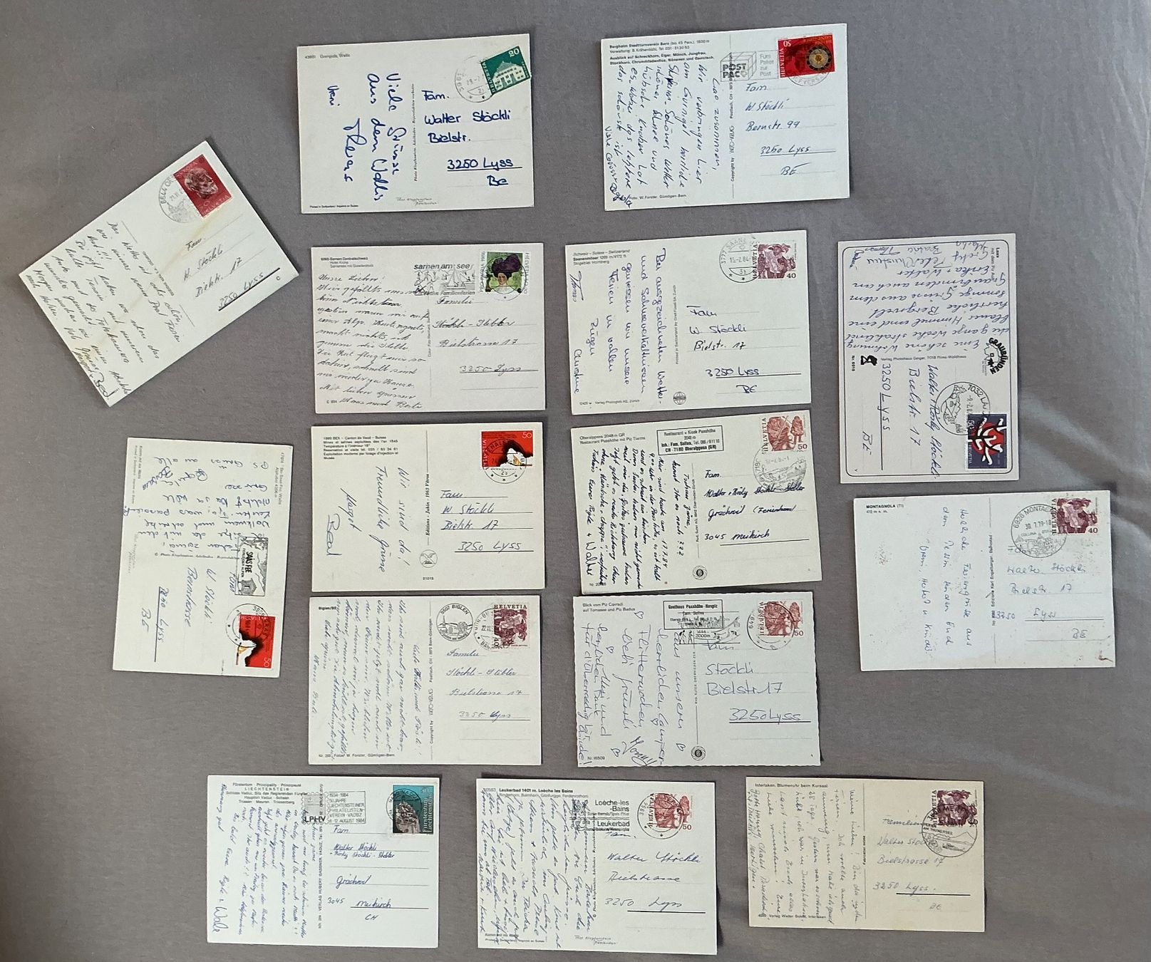 Ansichtskarten: Lot Ansichtskarten - Postkarten gelaufen / Schweiz – Gebraucht aus Stettlen von togram4 1
