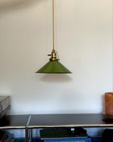 Vintage Lampe Emaille Grün