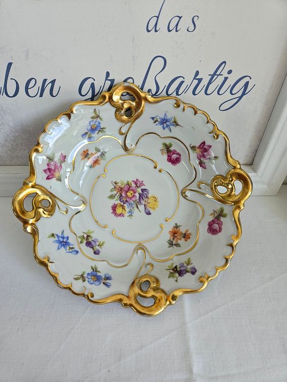 Vintage Gebäckteller Rosen Blumen Antik Zuckerschale Ilmenau (Gebraucht ...