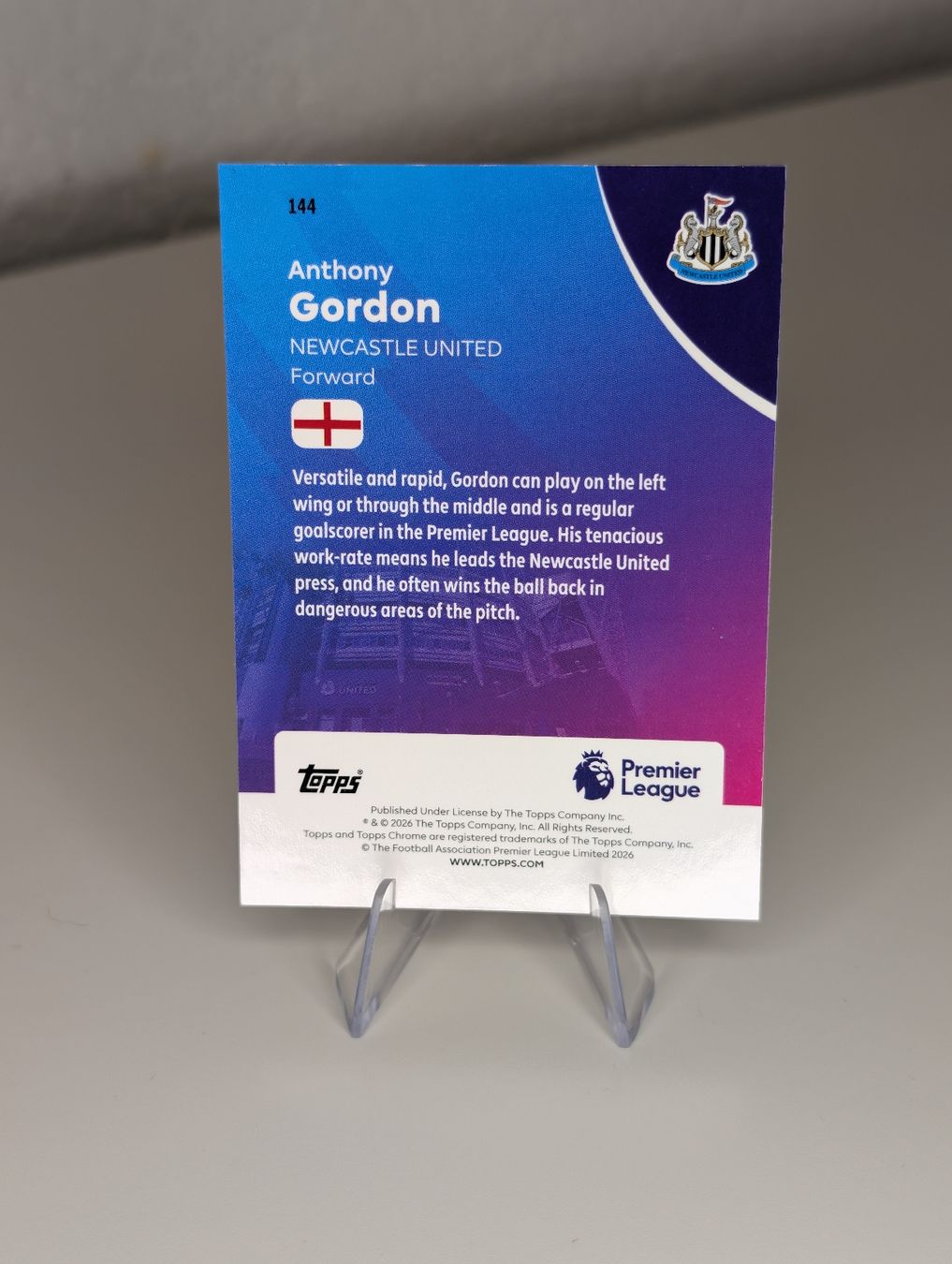 Topps Carte collezionabili: Anthony Gordon Newcastle United Topps Chrome PL – Nuovo (secondo la descrizione) da Hunzenschwil venduto da BRPCards 1