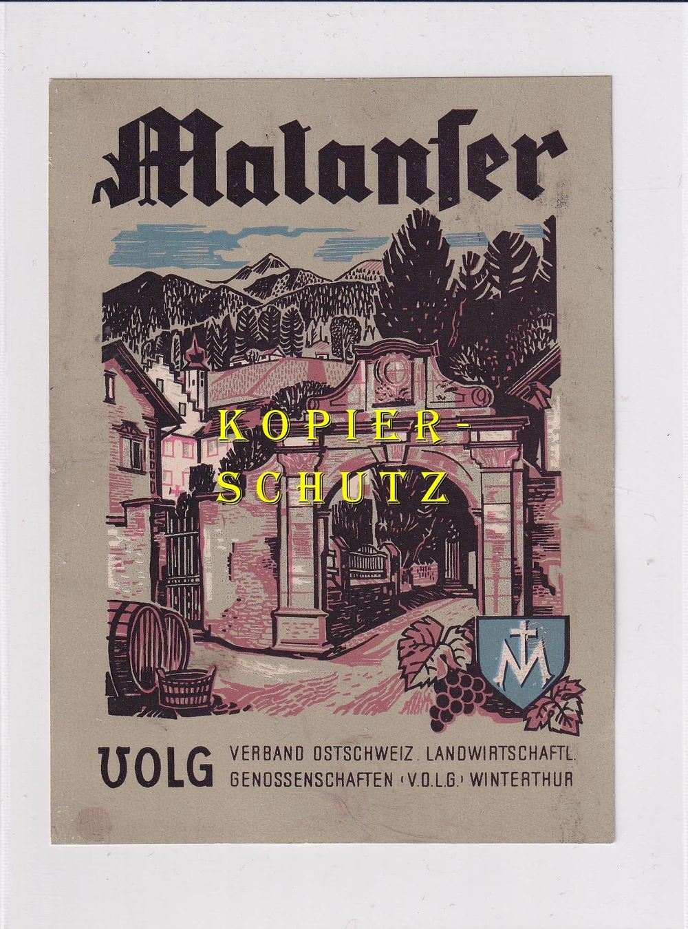 Carta: Etikette für Wein - Malanser /bd – Usato da Hombrechtikon venduto da Rudolf07