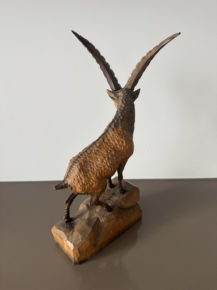 Skulpturen & Statuen: Holz-Steinbock, geschnitzt, Dekoration, neuwertig – Neu (gemäss Beschreibung) aus Ibach von jansim 2