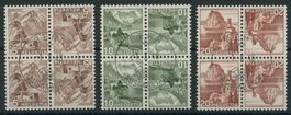 1948 - Kehrdrucke - Viererblock - Ersttag Stempel ET - dt