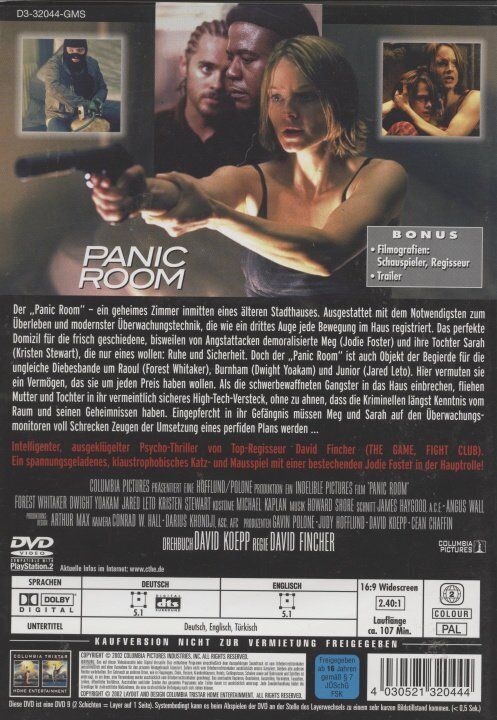 Tutti i DVDs: Panic Room (DVD) Deutsch, Englisch – Usato da Uzwil venduto da visions77 1