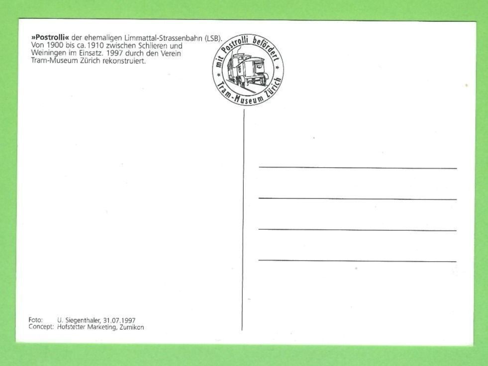Cartes postales: Trammuseum Zürich, Postrolli – Neuf (Voir description) à Zürich par t24_de 1